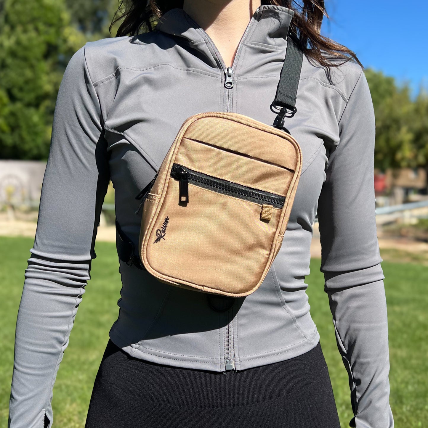 Tan Crossbody w/Tumbler Belt