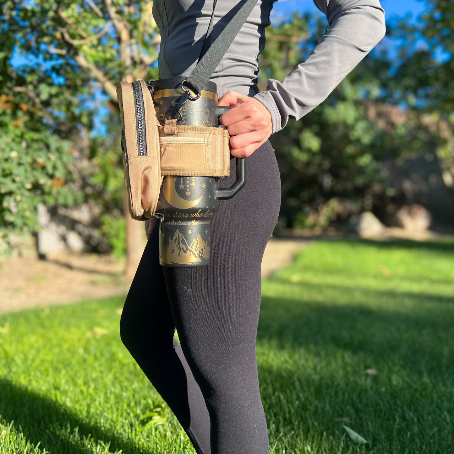 Tan Crossbody w/Tumbler Belt
