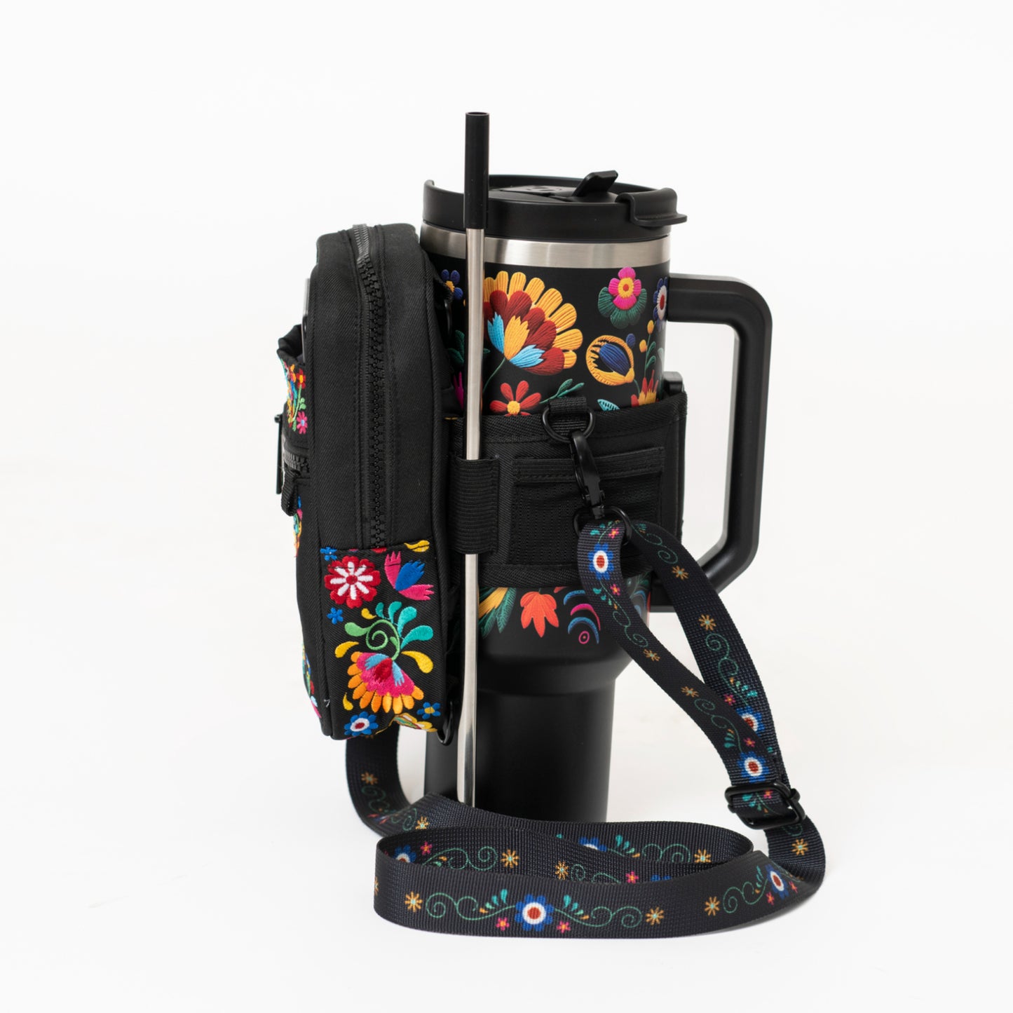 Bordado Crossbody w/Tumbler Belt