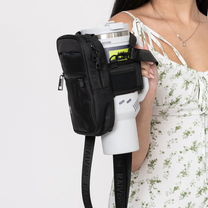 Medium Black Crossbody  w/ Tumbler Belt