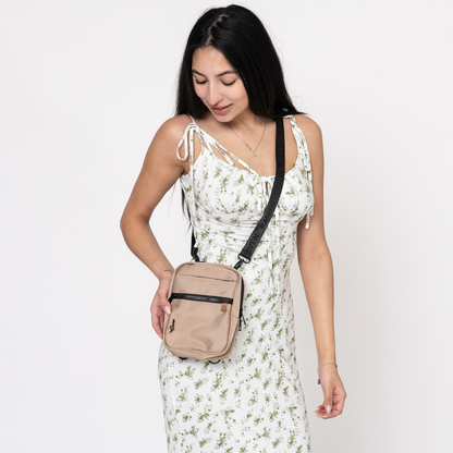 Medium Tan Crossbody  w/ Tumbler Belt